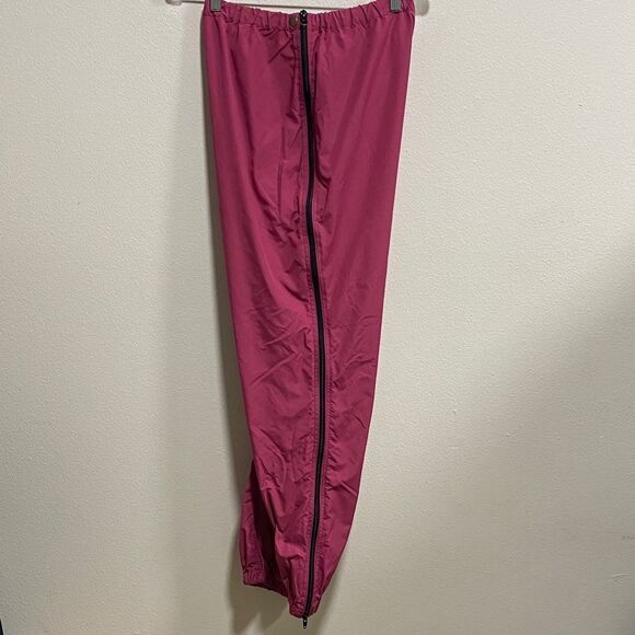 Vintage L.L. Bean Full Side‎ Zip Nylon Wind Pants Magenta Size M USA Y2K Hiking - Picture 5 of 11
